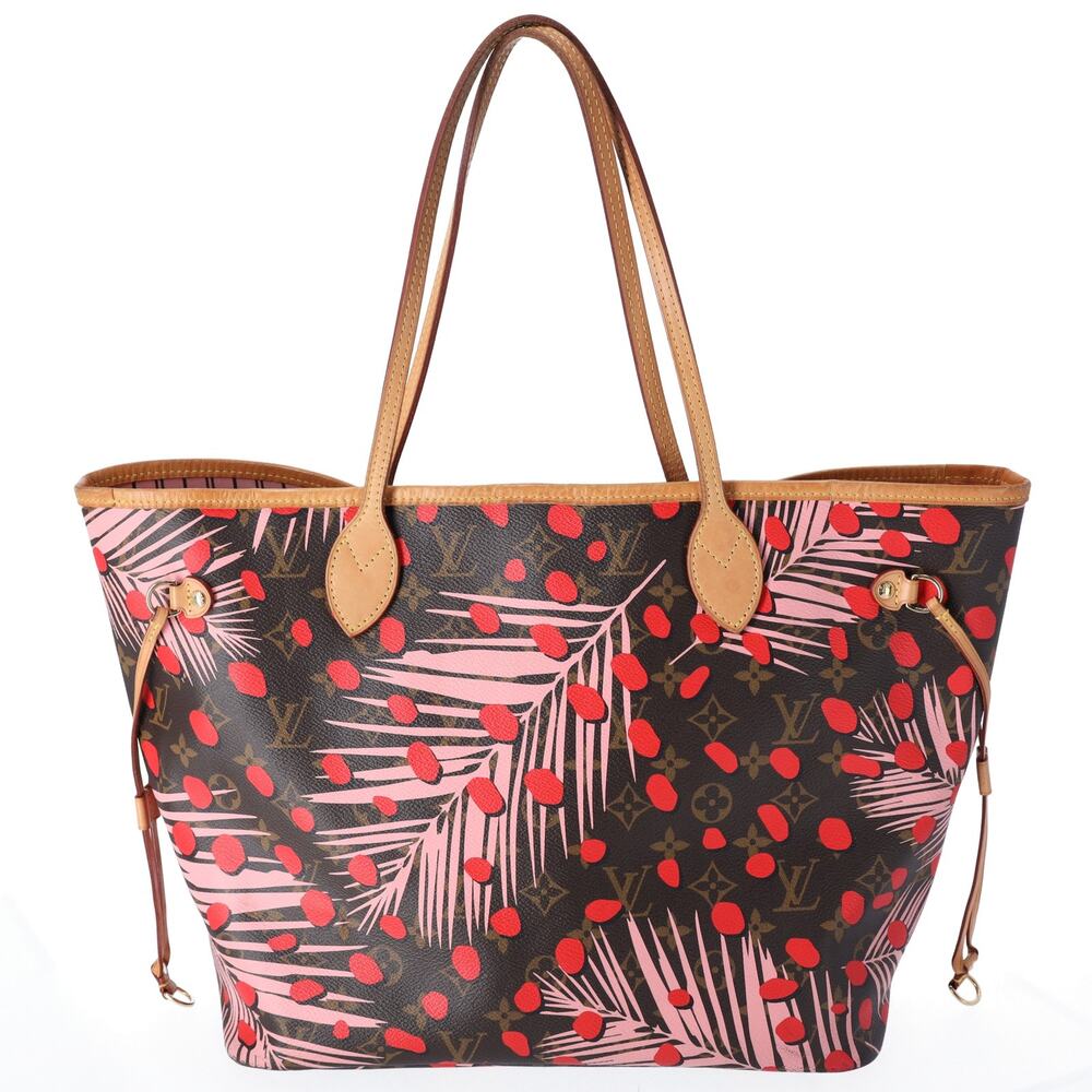 Louis Vuitton Neverfull MM Monogram Jungle Dot Tote Bag M41979 Poppy - Picture 9 of 10